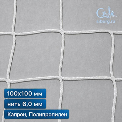 Защитная сетка от дронов квадратная ячейка 100х100 мм нить 6,0 мм капрон, полипропилен
